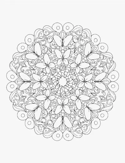 Butterfly Mandala coloring page