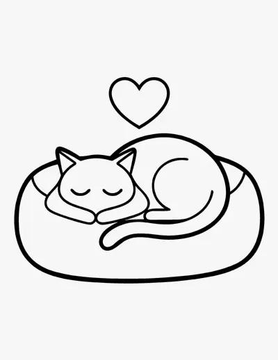 Sleeping Cat coloring page