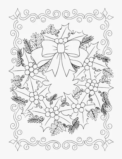 Christmas Wreath coloring page