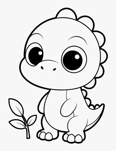 Cute Baby Dinosaur coloring page