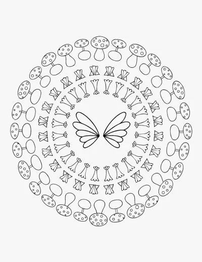 Fairy Mandala coloring page