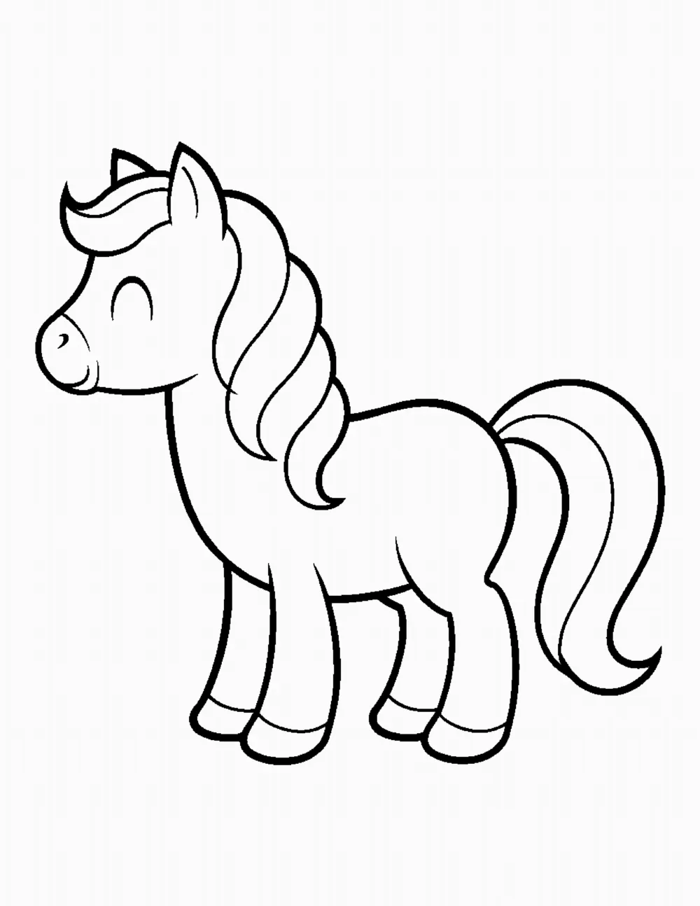 Friendly Pony coloring page