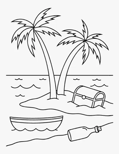 Desert Island coloring page