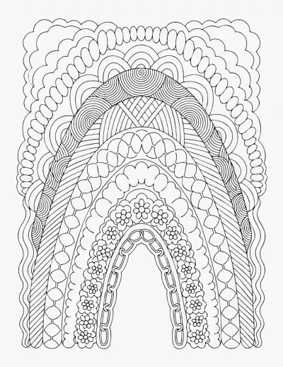 Patterned Rainbow coloring page