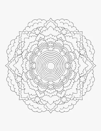 Rainbow Mandala coloring page