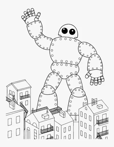 Giant Robot coloring page