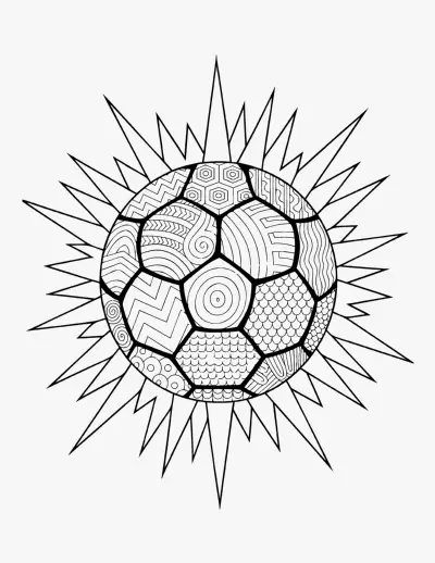 Patterned Soccer Ball coloring page