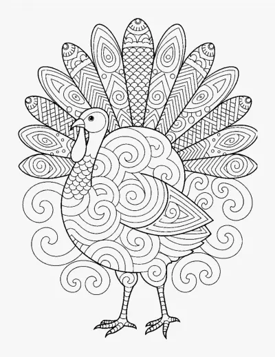 Patterned Turkey coloring page