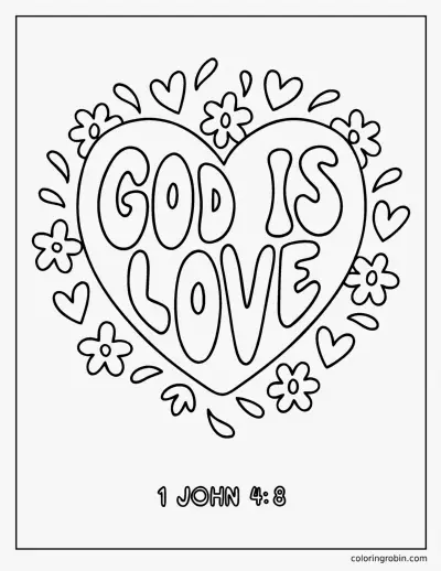 God Is Love coloring page