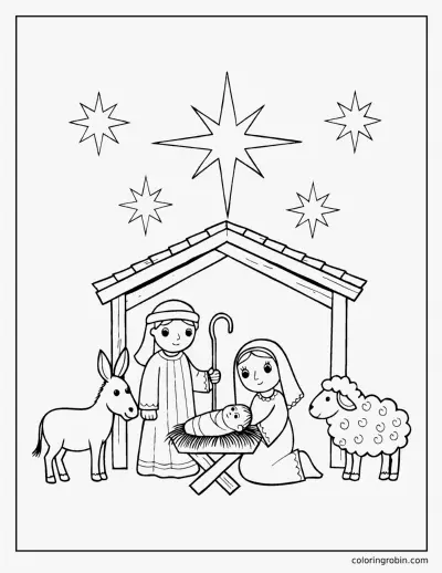 Nativity Scene coloring page