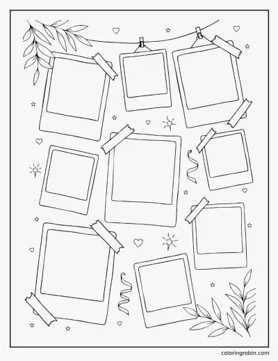 Photo Frames to Fill coloring page