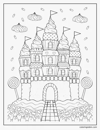Cupcake Castle coloring page