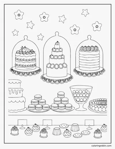 Dessert Buffet coloring page