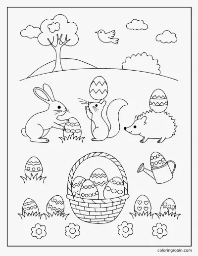 Easter Egg Hunt coloring page