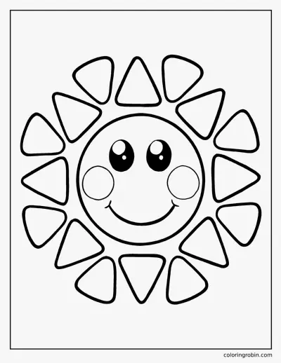 Big Smiling Sun coloring page
