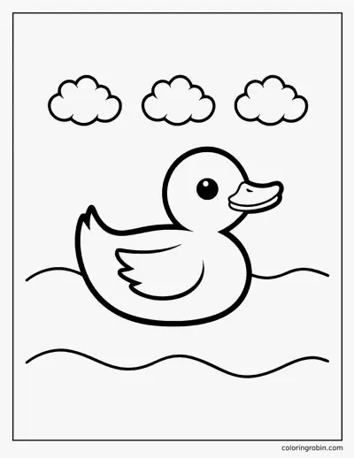 Duck on the Pond coloring page