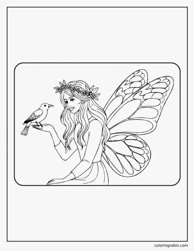Realistic Fairy coloring page