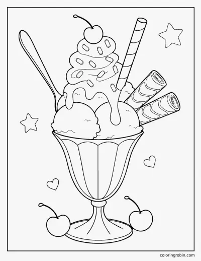 Ice Cream Sundae coloring page