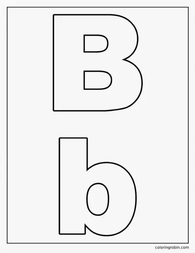 Uppercase and Lowercase B coloring page