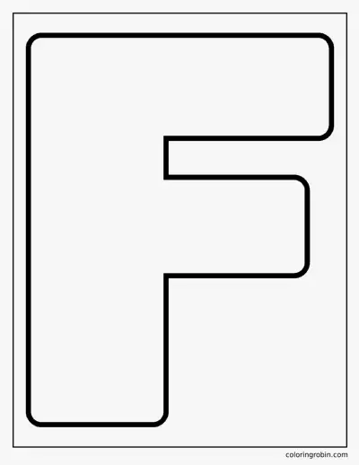 Bubble Letter F coloring page