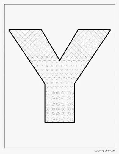 Patterned Letter Y coloring page