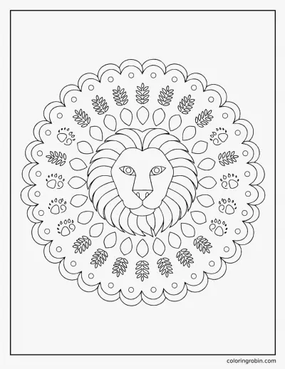 Lion Mandala coloring page
