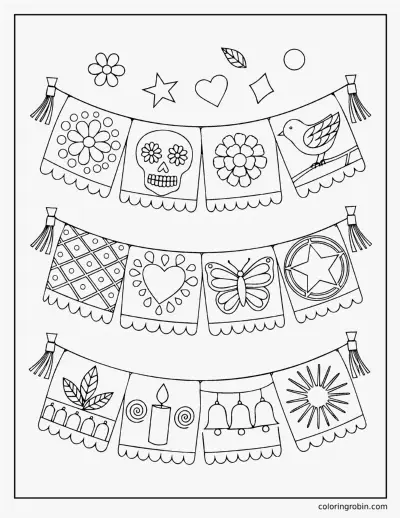 Papel Picado Banners coloring page