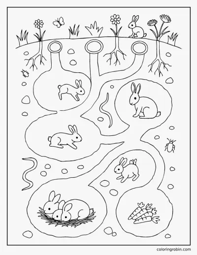 Rabbit Burrow coloring page