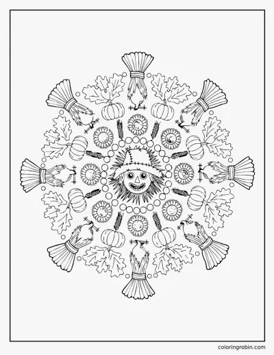 Scarecrow Mandala coloring page
