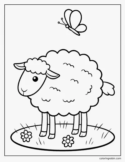 Cute Sheep coloring page
