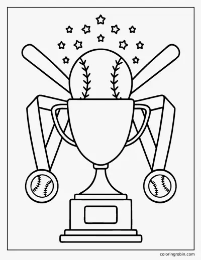 Softball Trophy coloring page