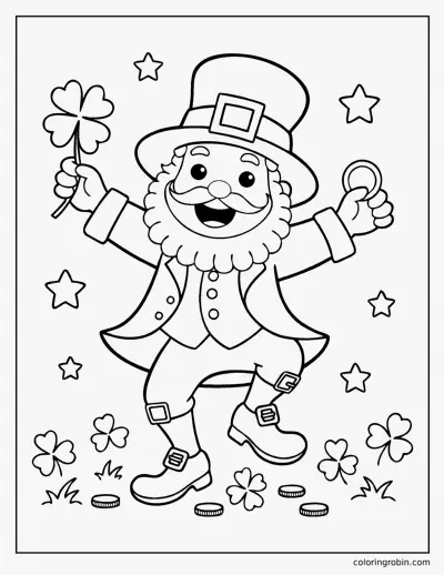 Dancing Leprechaun coloring page