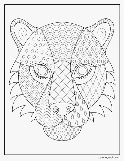 Patterned Tiger coloring page