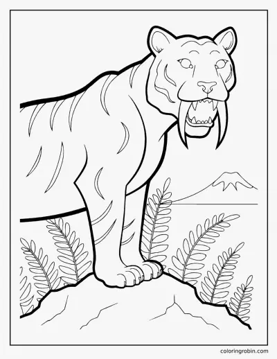 Sabertooth Tiger coloring page