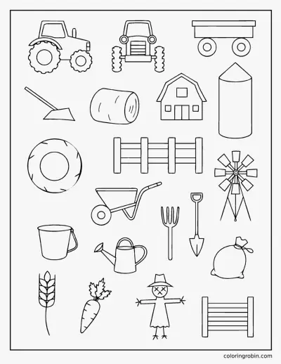 Tractor Doodle Page coloring page
