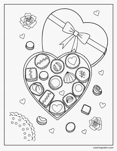 Box of Chocolates coloring page